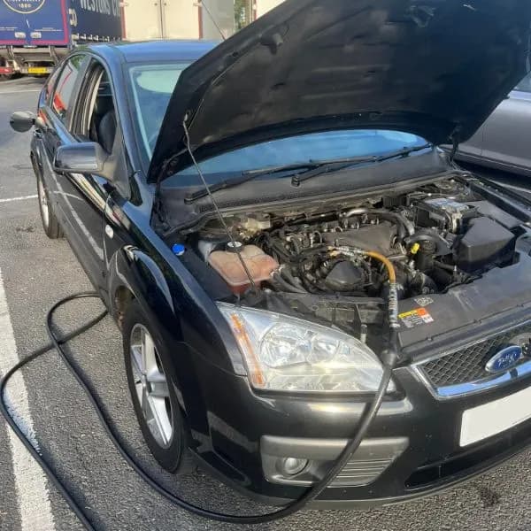 Fuel Flush emergency commercial fuel drain van on the road